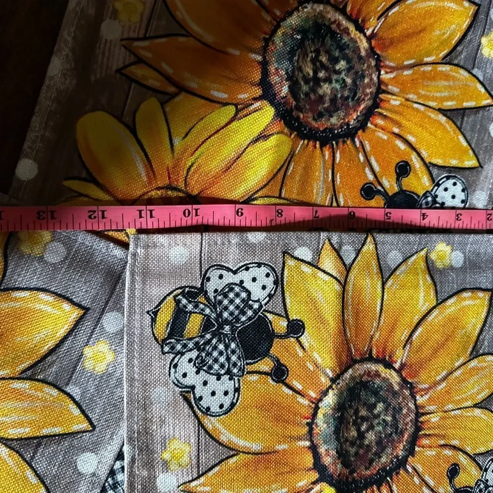 Sunflower & Bee Dining Placemats - Black and Yellow
